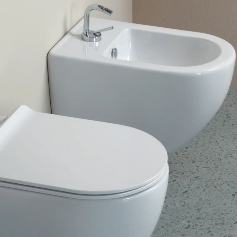 Music Plus - Set sanitari sospesi senza brida con coprivaso Slim rallentato - Image 4