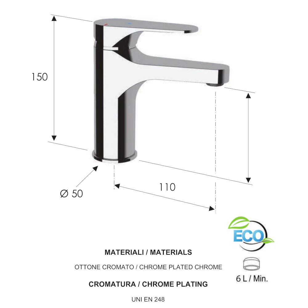 Omega Green - Miscelatore per lavabo senza scarico a risparmio idrico - Image 3