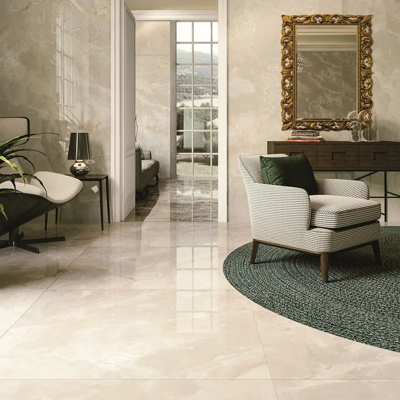 Onici Avorio Lux - Gres Effetto Onice Lucido 120x120 SP. 6 mm Rettificato