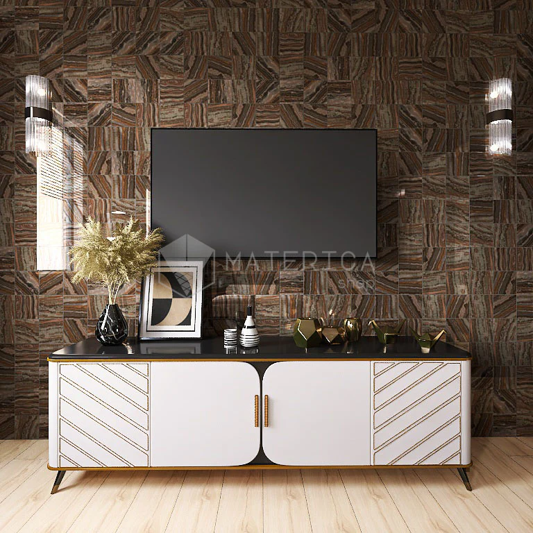 Onyx Brown - Gres Porcellanato Effetto Onice Lucido 15x15