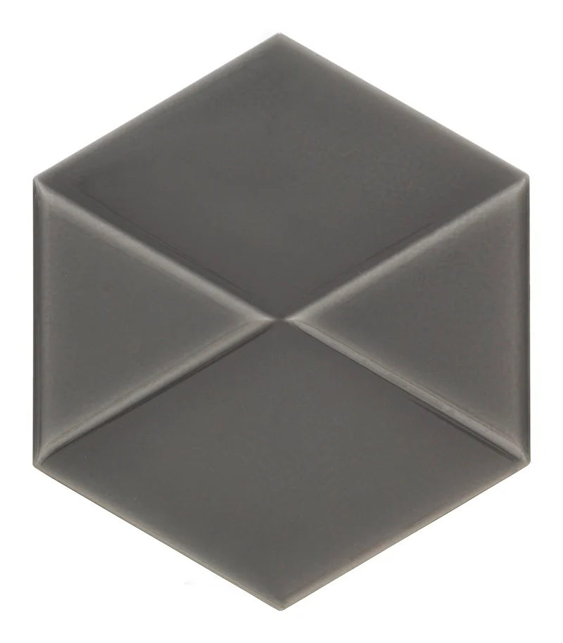 Outfit Hexagon Charcoal – Rivestimento Esagonale Tridimensionale Lucido 15x18 - Image 2