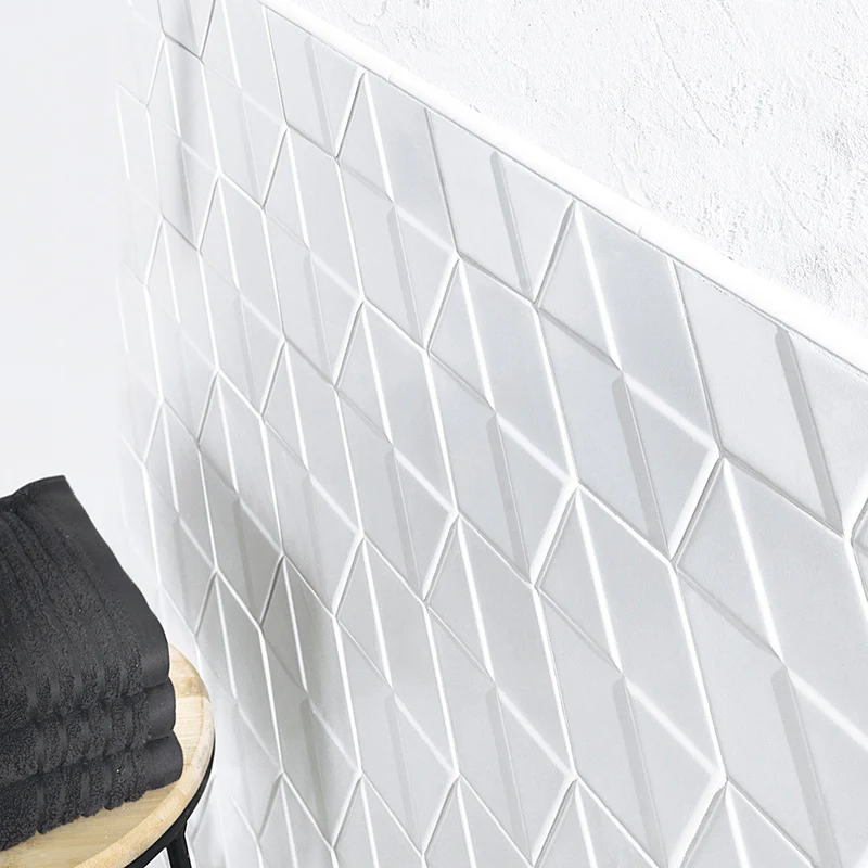 Outfit Hexagon Matt White – Rivestimento Esagonale Tridimensionale Opaco 15x18