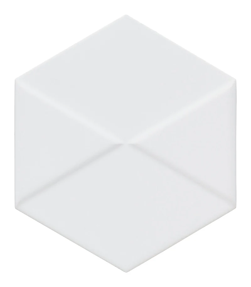 Outfit Hexagon Matt White – Rivestimento Esagonale Tridimensionale Opaco 15x18 - Image 2