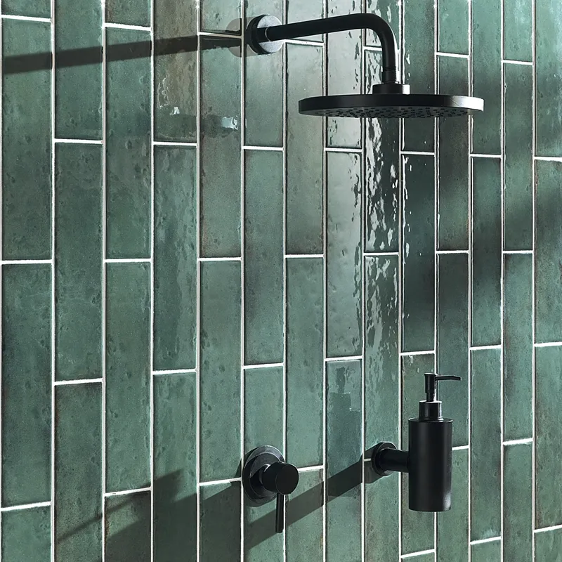Oxida Brick Green -  Rivestimento In Gres Porcellanato Lucido Effetto Mattoncino 7,5x30