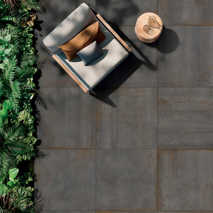 Oxide Iron 80x80 Antiscivolo - Gres Effetto Metallo Ossidato R11