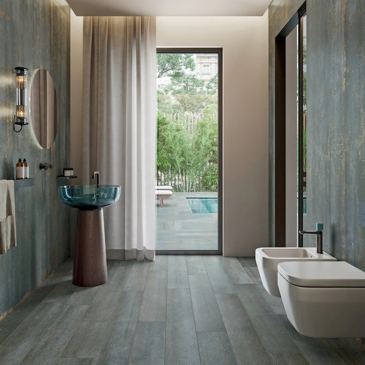 Oxide Mix Green 20x120 - Gres Decorato Effetto Metallo Ossidato