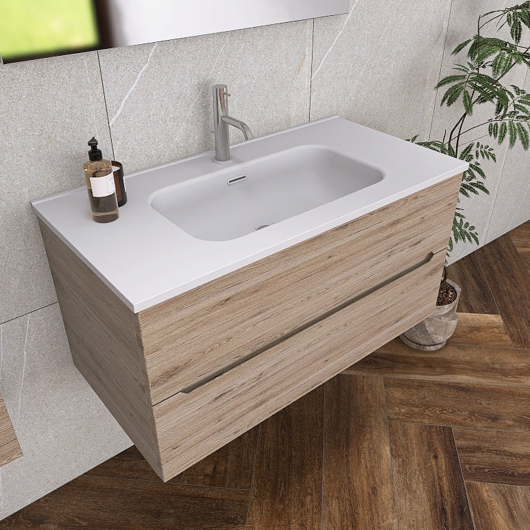 Pandora 04 - Mobile da Bagno Sospeso completo di doppio pensile a giorno - Image 11