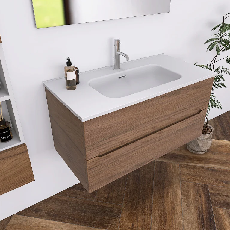 Pandora 04 - Mobile da Bagno Sospeso completo di doppio pensile a giorno - Image 6