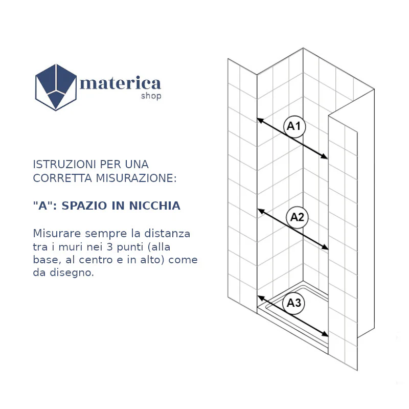 Petra - Porta doccia a battente per nicchia in finitura Cromata - Image 2