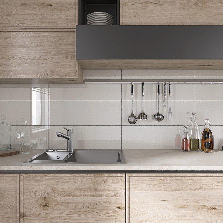Piastrelle a Rilievo Bianco Lucido - Rivestimento Bagno 20x60 SCONTATO