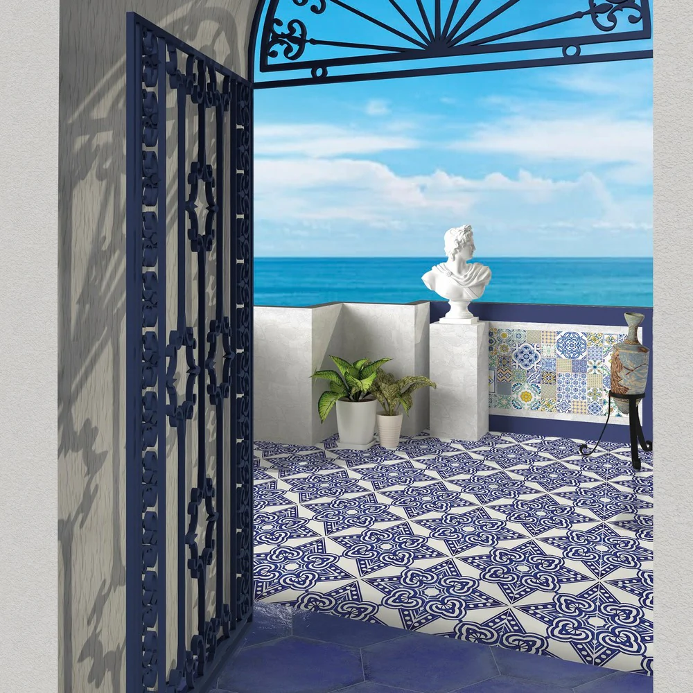 Vietri Maiolica Rosebery - Gres Porcellanato Decoro Maiolica 22x22 Stile Mediterraneo - Image 7