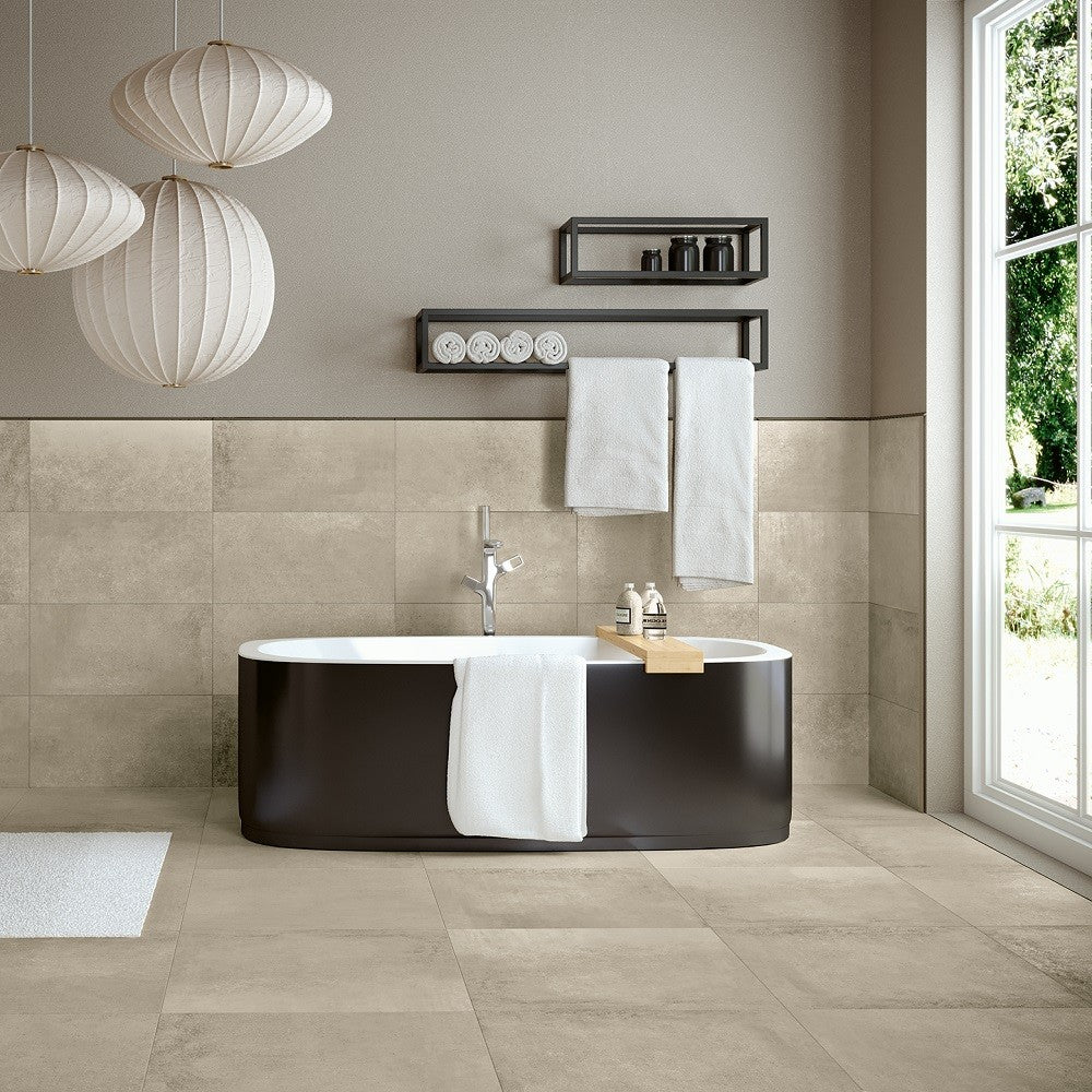 Materia Beige 30x60 rettificato - Gres Porcellanato Effetto Cemento