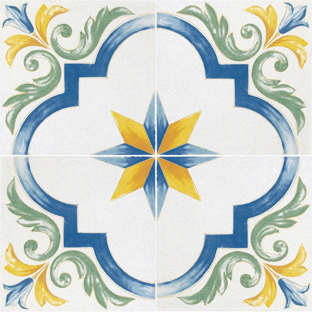Antiche Riggiole Napoletane Decoro Santa Chiara - Gres Porcellanato Decorativo 34x34 Stile Maioliche Vietresi - Image 6
