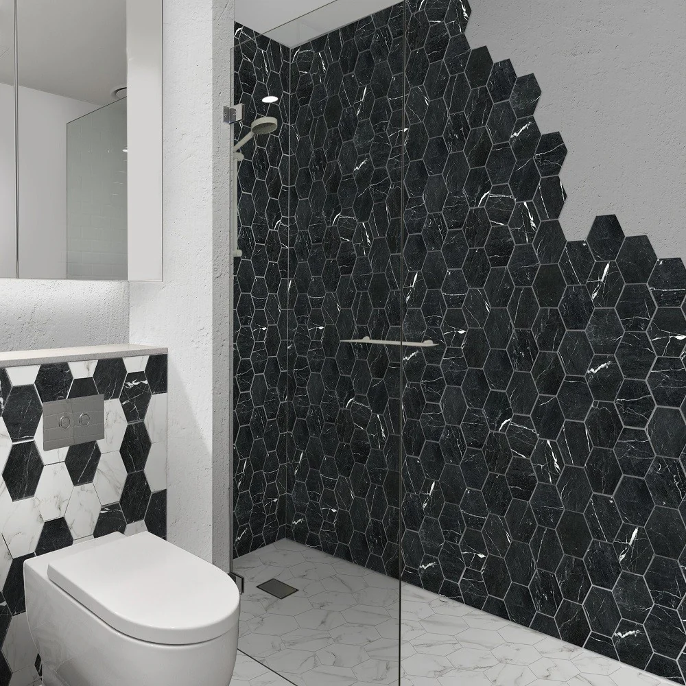 Esagone Marmi Black - Gres Porcellanato Effetto Marmo Esagonale 17x15