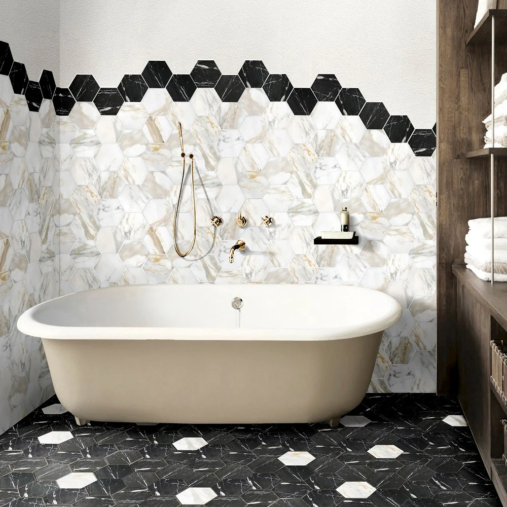 Esagone Marmi Black - Gres Porcellanato Effetto Marmo Esagonale 17x15 - Image 3