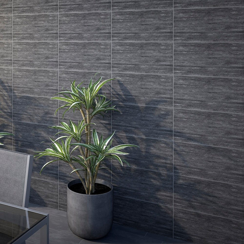 Metropolis Decoro Riga Antrax - Gres Porcellanato Effetto Pietra a rilievo 30x60 Rivestimento