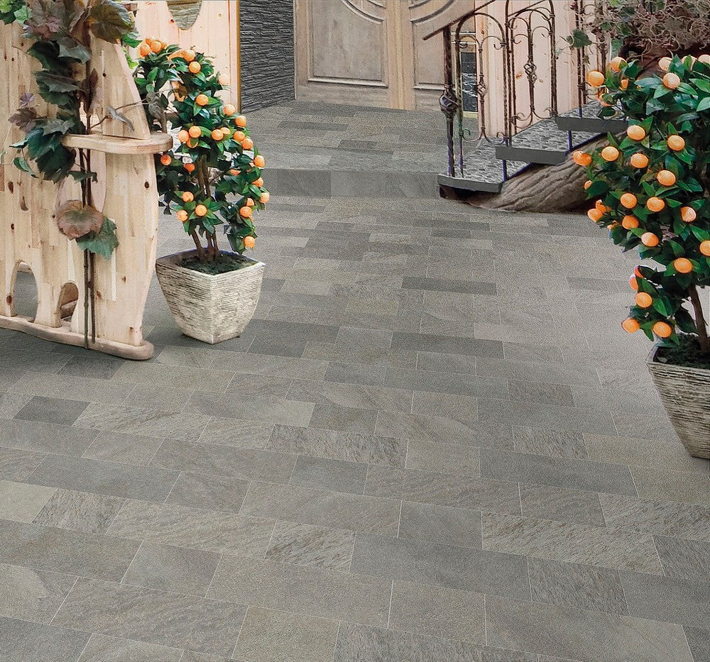 Pietre Alpine Barge Grigio R11 - Gres Porcellanato Effetto Pietra per Esterno 22x22