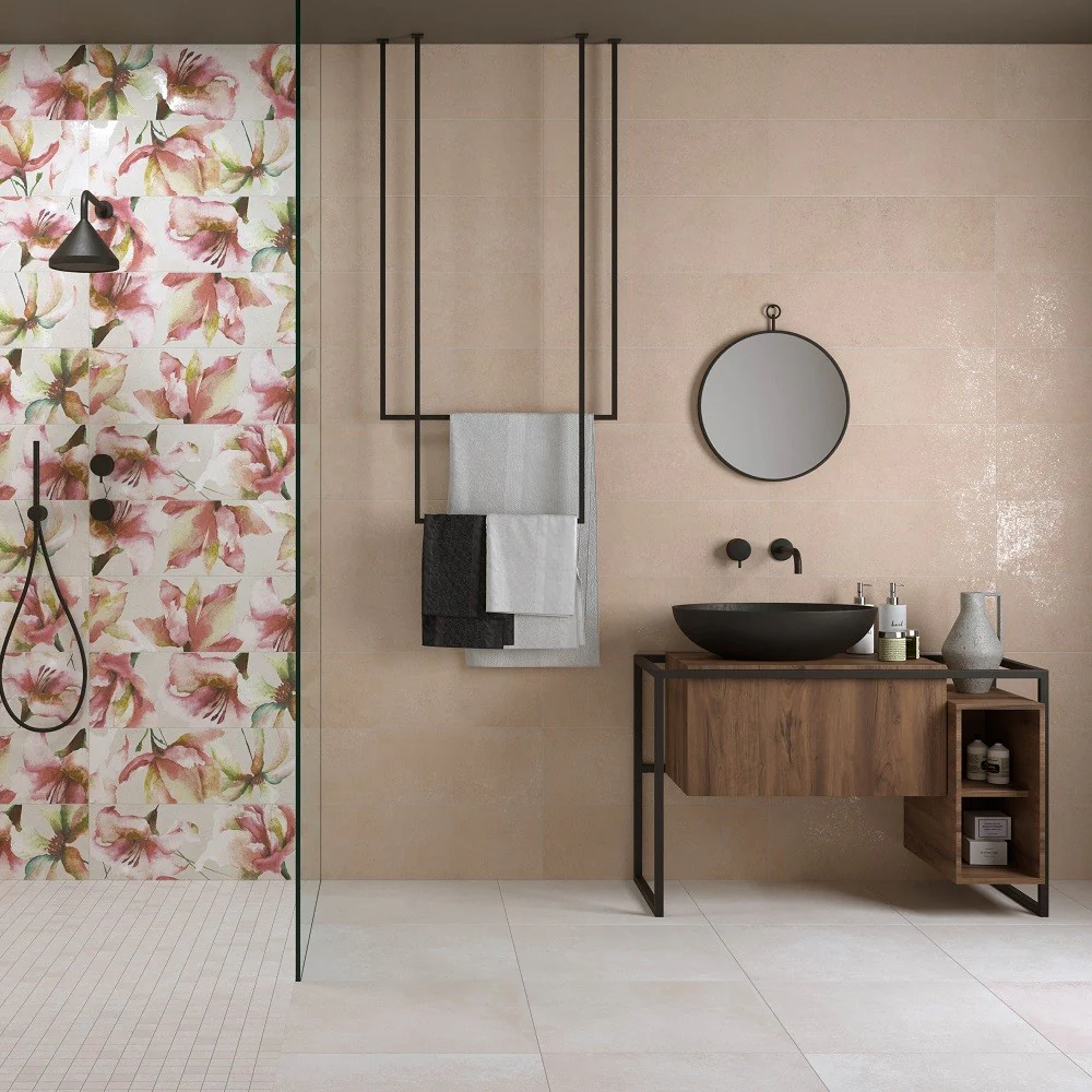 Materia Wall Cipria - Rivestimento Tinta Unita Pastello 25x75