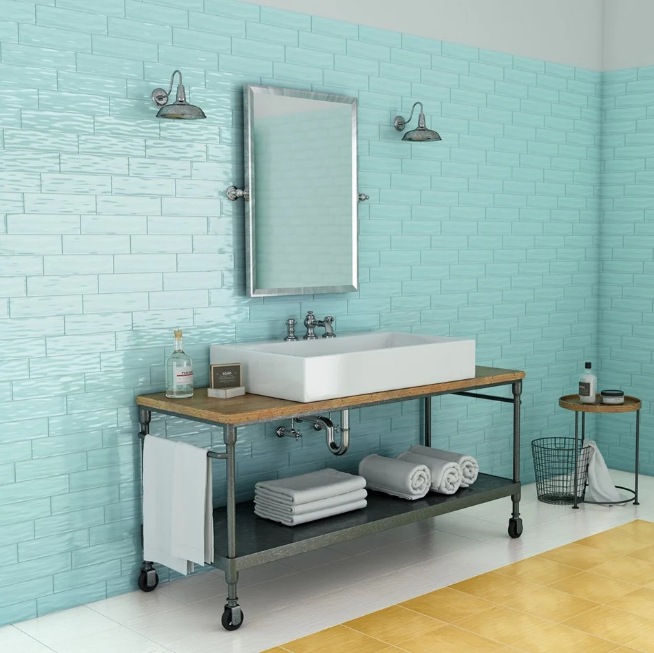 Oceani Acqua Glossy - Gres Porcellanato Effetto Mattoncino Lucido 6x25 - Image 4