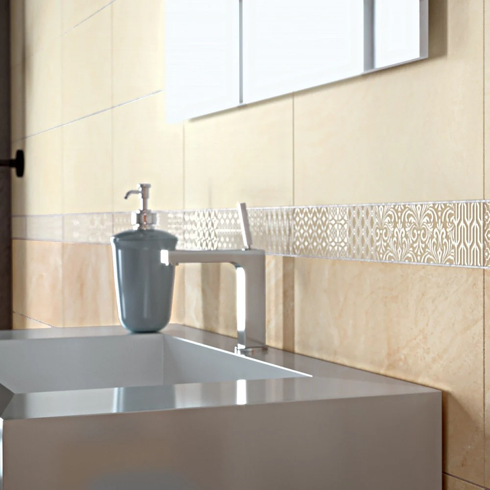 Habita Beige - Rivestimento Bagno Effetto Pietra 20x50