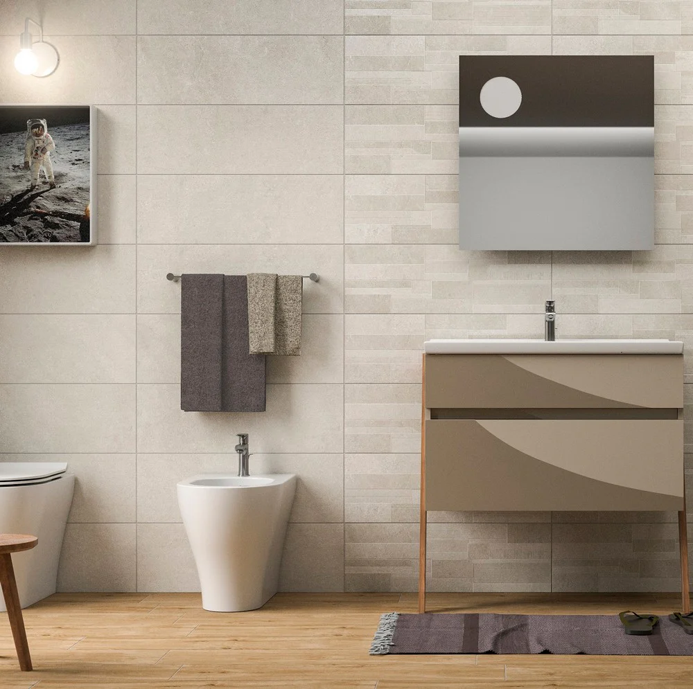 Native Beige - Rivestimento Bagno Effetto Pietra 25x75