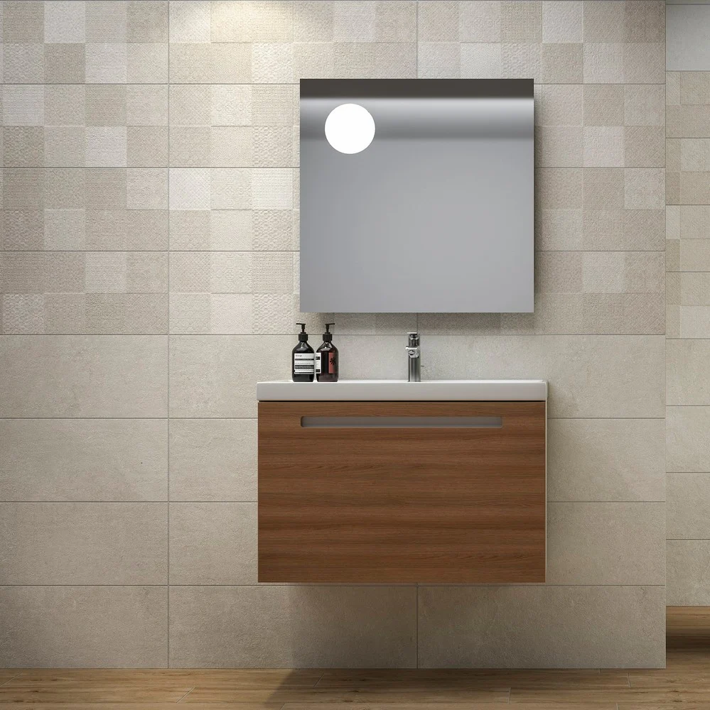 Native Blocks Beige - Rivestimento Bagno Effetto Pietra Decoro a Rilevo 25x75
