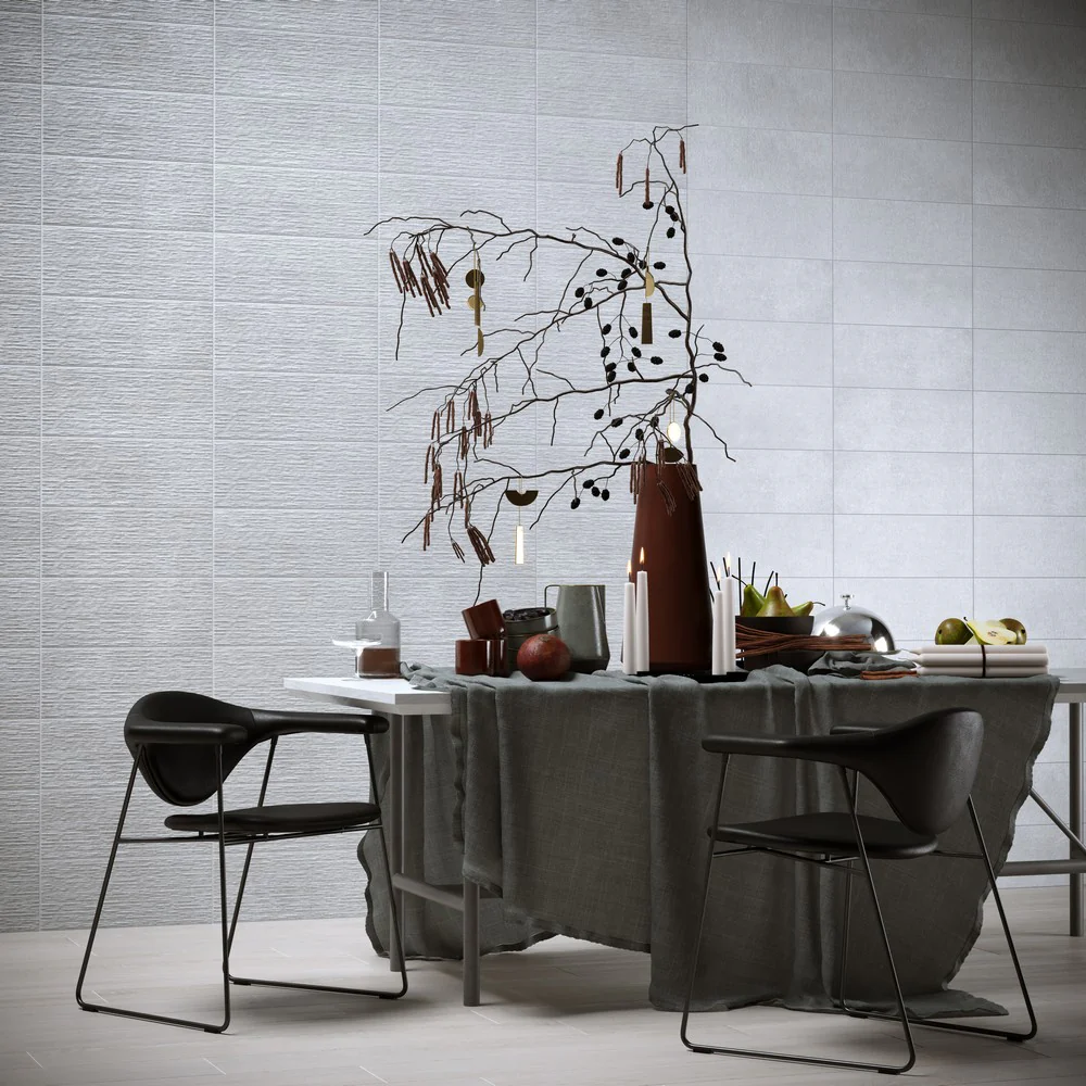 Dust Traccia Bianco - Rivestimento Effetto Pietra a Rilievo 20x50