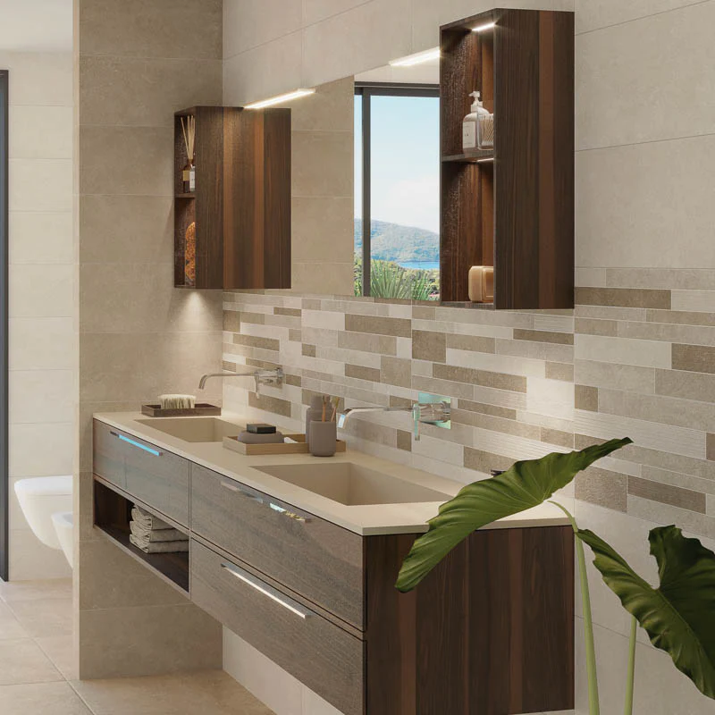 Pietra di Luna Brick Sabbia - Rivestimento Effetto Muretto 25x75