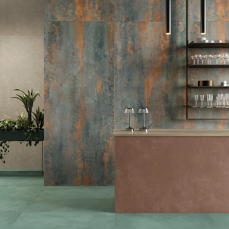 Plate Luxury Gold - Gres porcellanato effetto metallo ossidato 60x120