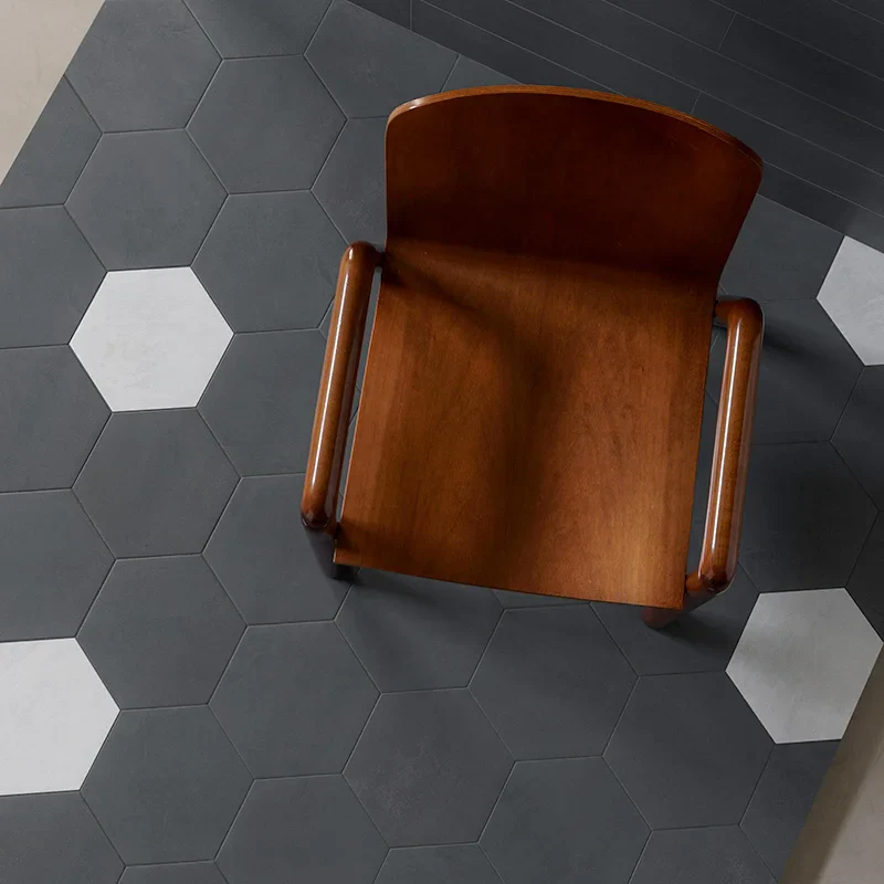 Quadra Ardesia - Gres Effetto Cemento Esagonale 22x25