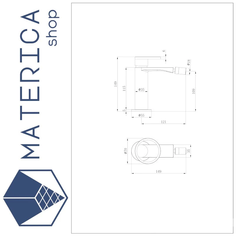 Skat - Miscelatore per bidet con scarico click clack - Image 2