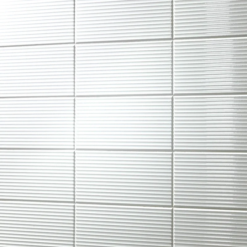 Sketches Bright White Hor 1 – Rivestimento Rigato Lucido 10x20