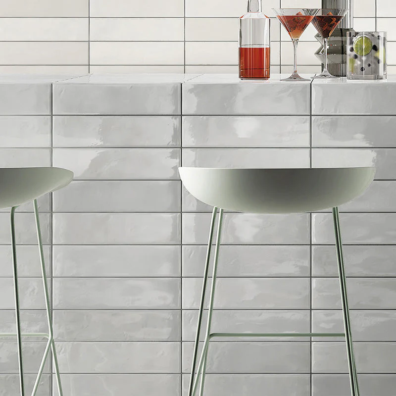 Soft Grey Glossy - Gres Porcellanato Effetto Mattoncino Lucido 7.5x30