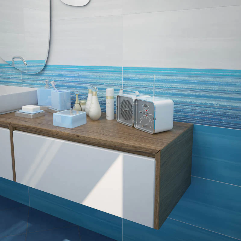 Studio Arte Blu - Rivestimento Effetto Rigato Orizzontale Lucido 25x75