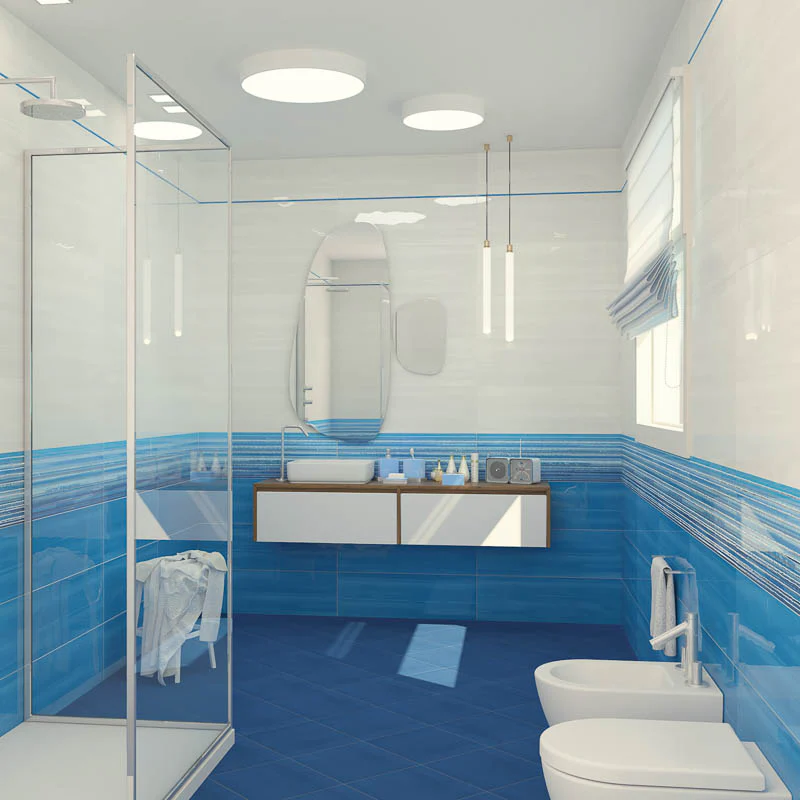 Studio Arte Blu - Rivestimento Effetto Rigato Orizzontale Lucido 25x75 - Image 2