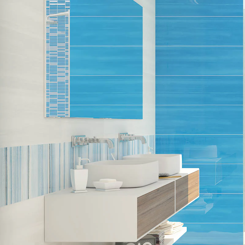 Studio Stile Blu - Rivestimento Effetto Rigato Verticale Lucido 25x75