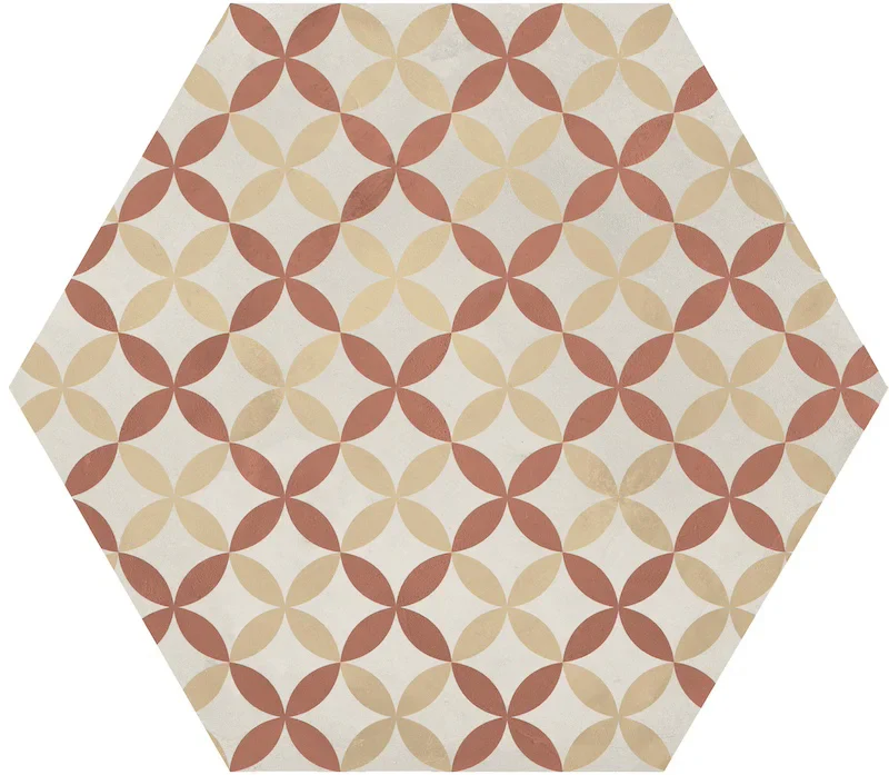 Terra.Art Astro Tramonto Crema Esagona - Gres Effetto Cementina Esagonale 25x21