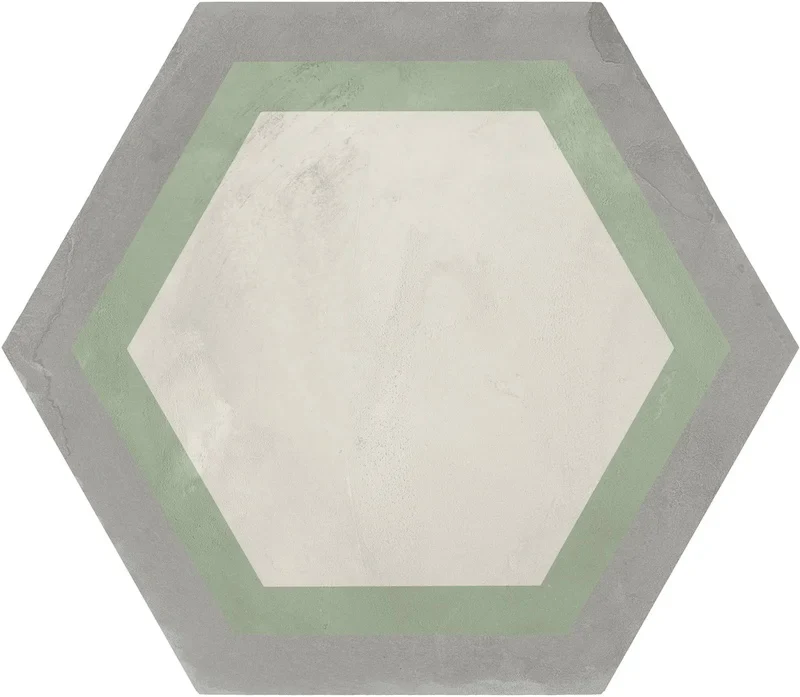 Terra.Art Cornice Sabbia Menta Esagona - Gres Effetto Cementina Esagonale 25x21 - Image 2