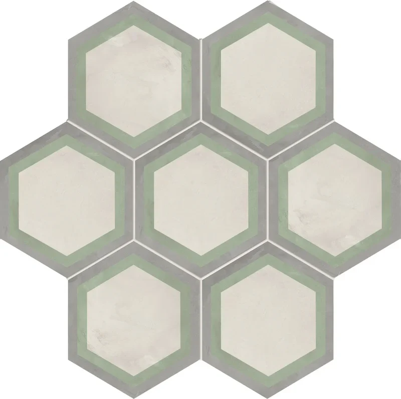 Terra.Art Cornice Sabbia Menta Esagona - Gres Effetto Cementina Esagonale 25x21 - Image 3
