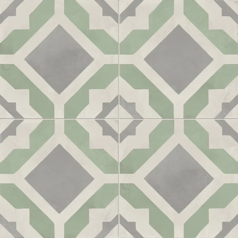 Terra.Art Geometria Sabbia Menta - Gres Effetto Cementine 20x20 - Image 3