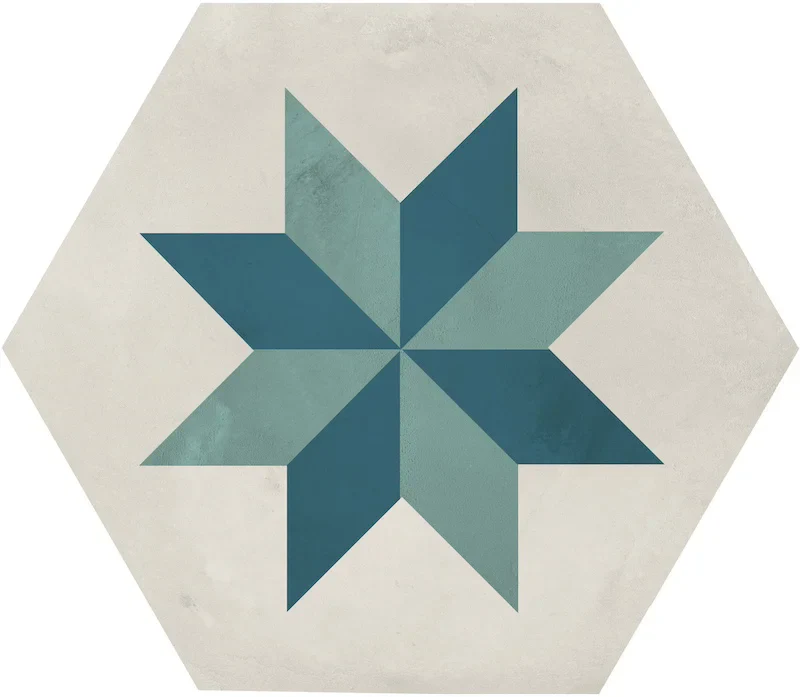 Terra.Art Stella Oceano Cielo Esagona - Gres Effetto Cementina Esagonale 25x21