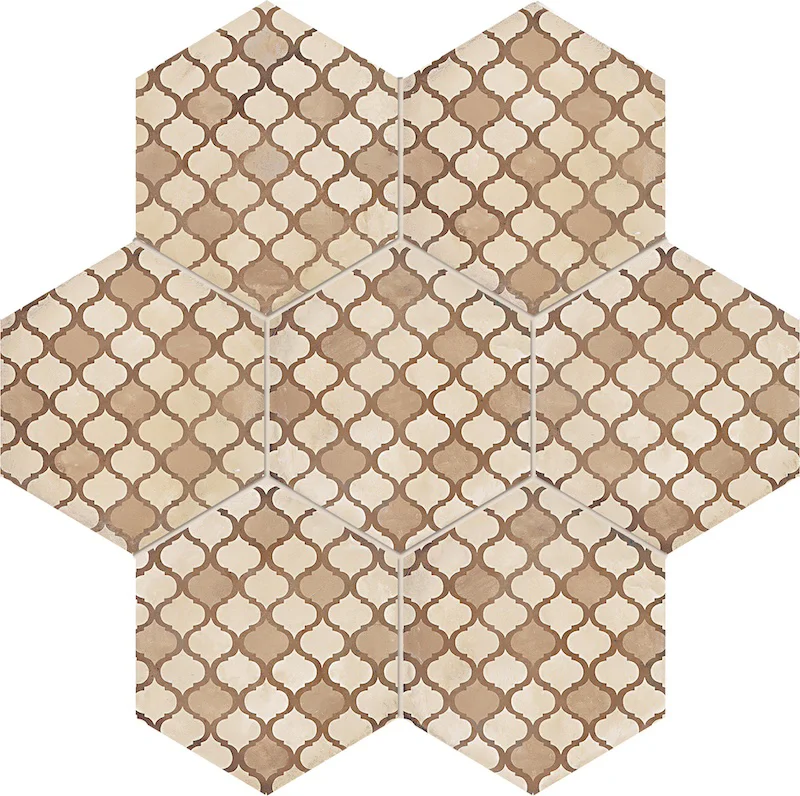 Terra Coloniale Caldo Esagona - Gres Effetto Cementine Esagonale 25x21 - Image 2