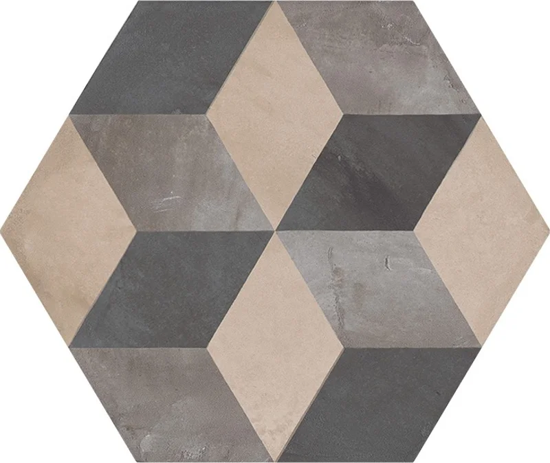 Terra Cubo Freddo Esagona - Gres Effetto Cementine Esagonale 25x21