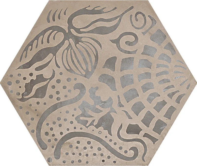 Terra Floreale Freddo Esagona - Gres Effetto Cementine Esagonale 25x21