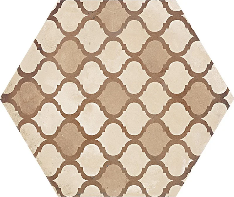 Terra Coloniale Caldo Esagona - Gres Effetto Cementine Esagonale 25x21
