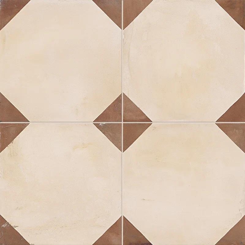 Terra Ottagono Caldo - Gres Effetto Cementine 20x20 - Image 2