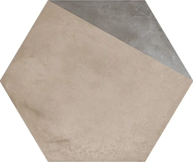 Terra Porzione Fredda Esagona - Gres Effetto Cementine Esagonale 25x21