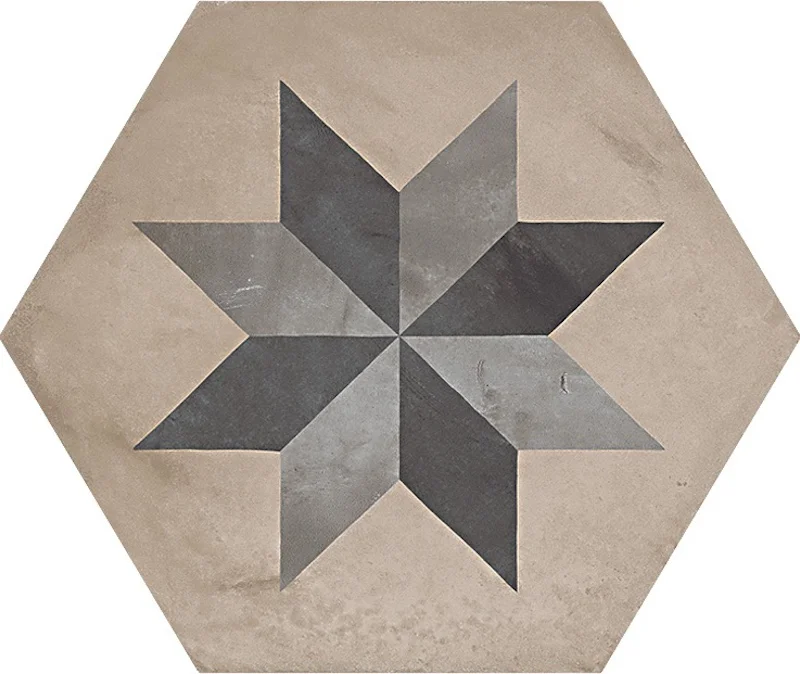 Terra Stella Fredda Esagona - Gres Effetto Cementine Esagonale 25x21