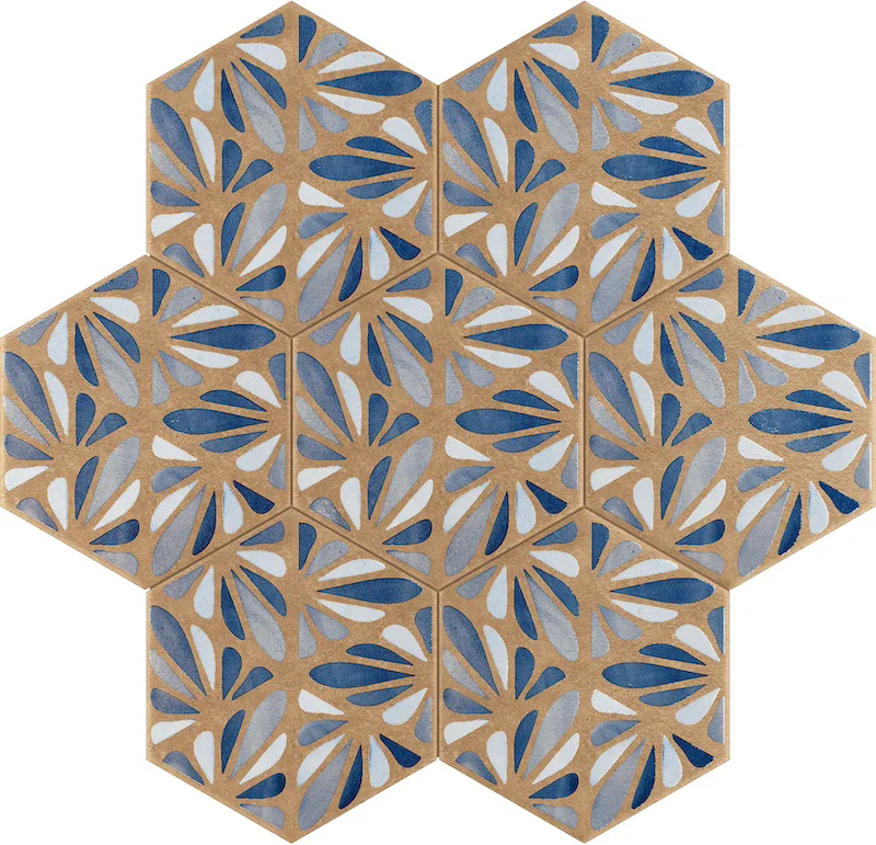 Terracreta Dipinto Chamotte Esagona - Gres Effetto Cementina 25x21 - Image 3