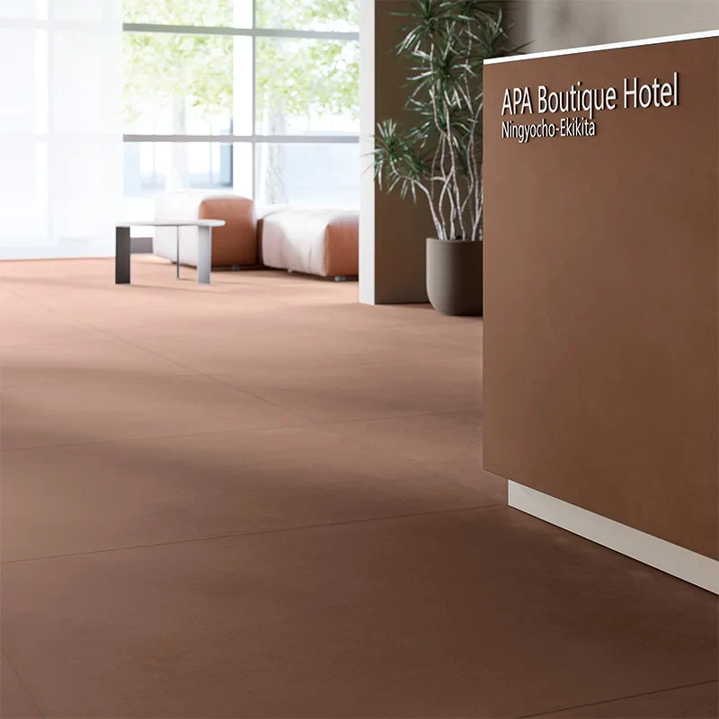 Terrae Mattone - Gres Effetto Cemento 120x120 Rettificato